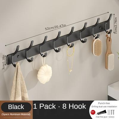 TEMU Space-saving Wall-mounted Hooks For Clothing Storage Behind The Door In The Bedroom, Utility Hooks Image