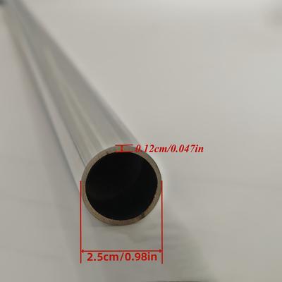 TEMU 1pc 50cm Polished 304 Stainless Steel Round Pipe, Hollow Round Bar For Diy Projects And Crafts Image