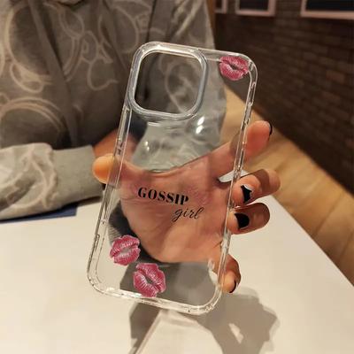 TEMU Aesthetic Winter-themed Transparent Phone Case Featuring A Girl With Lipstick, For And Compatible With Models 11 Through 15 Plus And Xr. A For Teenage . Image