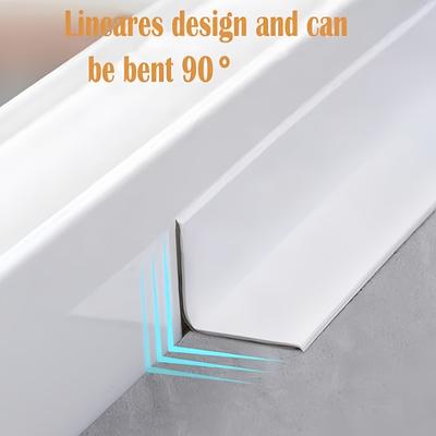 TEMU 1 Roll Of Waterproof White Pvc Self-adhesive Tape - Bathrooms, Sinks, And Kitchens - Super Strong Adhesive! Image