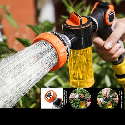TEMU Rotating Nozzle 8- Water : Garden Hose Sprayer With Rain, Direct, , Scattered, Multi-point Direct, Irrigation, And Flat Water Flow Options Image