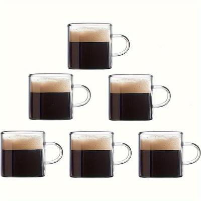 TEMU A Box Of 6 Handle-equipped Glass Espresso Cups, Suitable For Hot Or Cold Lattes, Tea, And A Perfect Gift For Espresso Lovers, Microwave Safe. Image
