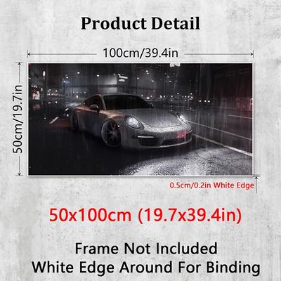 TEMU 1pc Supercar Canvas Art Print, Waterproof Vehicle Theme Poster, Car Wall Decor For Living Room, Bedroom, Office, Cafe, Gym, Home Decoration, Ideal Gift Image