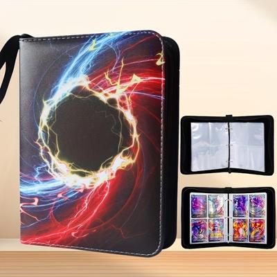 TEMU Anime-inspired 50-page Trading Card Binder With Zipper Closure - Durable, High-definition Transparent Pages, 400 Card Slots - Mtg, Bands, And Sports Cards - Ideal Birthday Gif Image