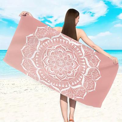TEMU Microfiber Pink Towel - Extra Large, & Quick Dry For Swimming, Yoga, Image