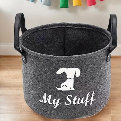 TEMU European Style Fabric Storage Basket, Felt Pet Supplies Organizer, Daily Necessities Household Toy Box, Design, Home Organization Accessory, Shelf Baskets Image