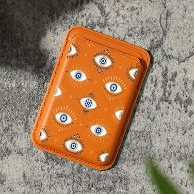 TEMU 2025 New Luxury Fashionable Exquisite Eyes Pattern Artificial Pu Leather Magnetic Card Holder For Iphone 16 15 14 Pro Max Pu Leather Wallet Attachment, Holds 1-2 Cards, Equipped With Built In Ka1 Image