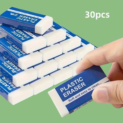 TEMU 30pcs Soft 2b Erasers - , Easy To Clean, Pvc Material, Writing & Drawing, Ideal For School And Office Supplies, Cute Rectangular Design, Cute Erasers Image