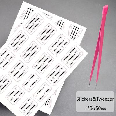 TEMU 2pcs/3pcs Nail Art Stickers Set, New Nail Art Plate Template With Positioning Line To Draw Grid Pattern And French Design Quickly. Image