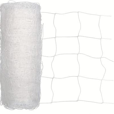 TEMU Heavy Duty White Nylon Garden Trellis Netting - Durable Plant Support Mesh For Gardens, Tents, And Shade Covers - Lightweight, Flexible, And Breathable Design, Garden Mesh Netting For Plants Image