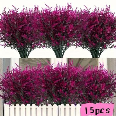 TEMU 15pcs Outdoor Artificial Flowers, Uv Resistant Original Beautiful Fake Flowers, Non-fading Artificial Plants, Home Garden Porch Window Frame Decoration, Spring And Summer Graduation Decoration Image