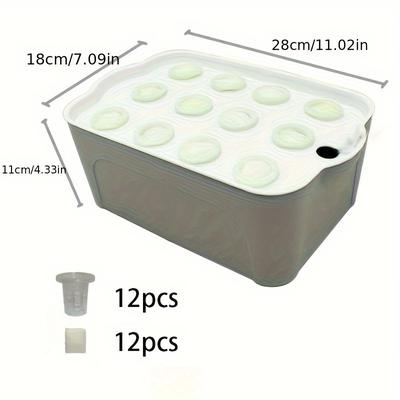TEMU 12-hole Hydroponic Planting Box Set, Soilless Cultivation Equipment, Hydroponic Vegetables, Balcony Flowering, Does Not Grow Lights, Does Not Water Pump Image