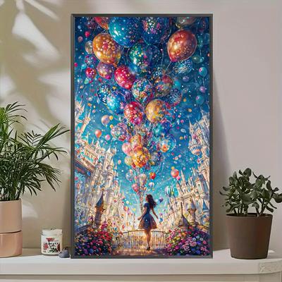 TEMU Large 5d Diy Diamond Painting Kit With A Colorful , Featuring Round Acrylic Gems And Round Diamonds, Measuring 15.75 X 27.56 Inches - Ideal For Home Decor And Handmade Gift Diamond Image