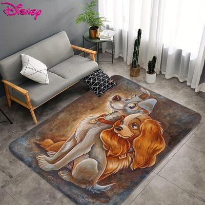 TEMU 1pc Cartoon Area Mat - Washable, Non-slip Flannel Floor Mat For Bedroom, Living Room, Or Playroom Decor - Perfect Mother’s Day Gift For Dog Lovers, Washable Area Mat Image