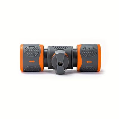 TEMU 1pc Quick Connect Garden Hose Connector With Switch Valve - Durable Plastic, Dual- Spray Adapter, , Ideal For Outdoor Lawn Care And Watering Image