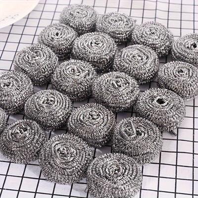 TEMU 12pcstainless Steel Scrubbers For Kitchen - High-quality, Uncharged Cleaning Brushes For Dishes, Pots, Stove Pot Brush Stainless Steel Wire Brush Steel Image