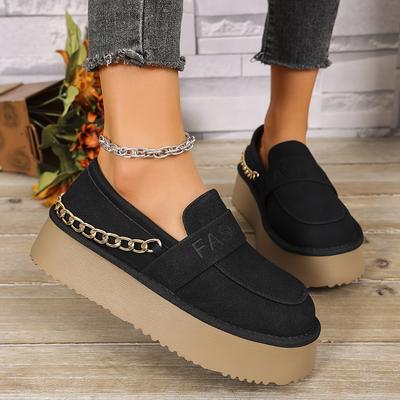 TEMU 2025 New Women's Slip-on Loafers - Round Toe Synthetic Cover Casual Shoes With Rubber Sole, , Beige/red/black Color Options, Comfortable | Minimalist | Fabric Lined Interior Image