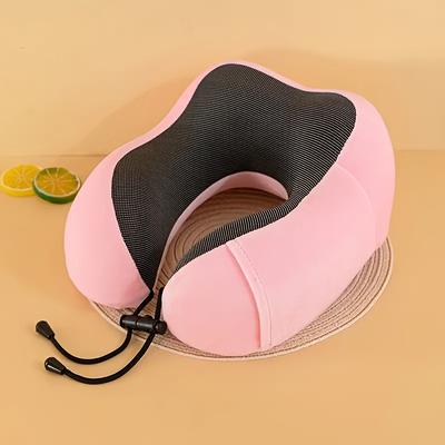 TEMU U-shaped Travel Pillow With Memory Foam - Comfortable Neck Support For Airplane And Car , Portable With Right Side Pocket, For Side Sleepers, Pillow For Travel Image