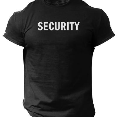 "TEMU Men's Casual Crew Neck T-shirt, Short Sleeve, Regular Fit, With "security" Print, For Summer" Image