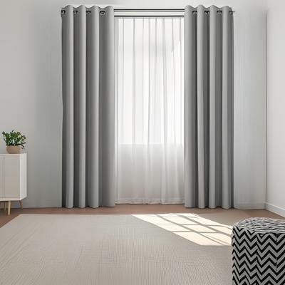 "TEMU 1pc Of "100% Fully Blackout And Heat-insulating Curtain. Soundproof Polyester Grey Curtain, Designed For Bedrooms And Living Rooms. With Metal Eyelet Design . . Multiple Sizes ."" Image