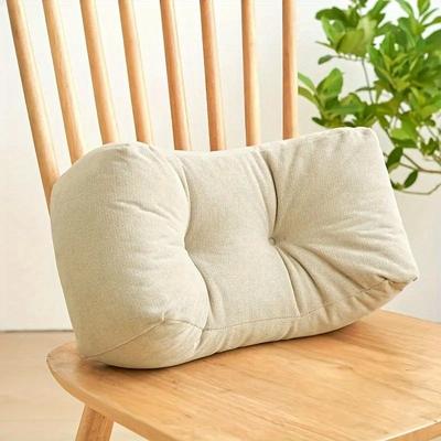 TEMU Contemporary Linen Waist Support Pillow - Soft, Multi-use, No-battery, Polyester Fiber, , Only, Contemporary Linen Pillow | Modern Linen Pillow | Polyester Fiber Pillow Image
