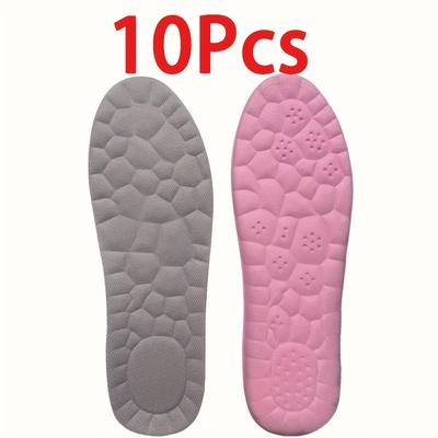 TEMU 10pcs Of Women's Comfortable Insoles - Adaptive Elasticity, Breathable And Sweat Wicking - Sports And Casual Shoes Image