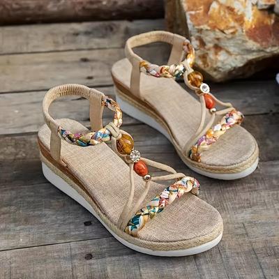 TEMU Bohemian Style Women's Sandals With Thick Soles And 1 Strap, Casual Image