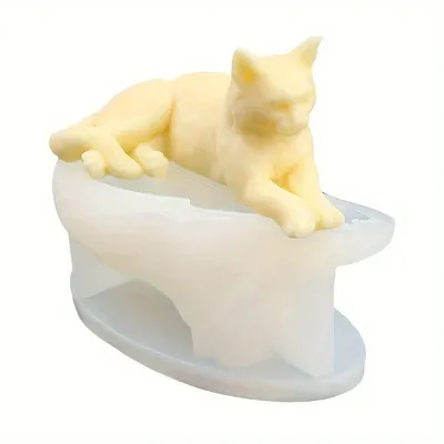 Creative Silicone Cat Mold, 1Pc DIY Handmade Cat Figurine - Art Crafts & Sewing Supplies, Jewelry Casting Resin Molds
