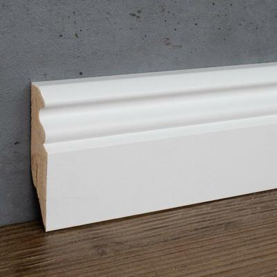 Proviston - Sockelleiste mdf foliert 19 x 80 x 2500 mm Weiß Berliner Profil Fußleiste Image