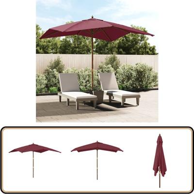 Vidaxl - Sonnenschirm mit Holzmast Bordeauxrot 300x300x273 cm - Sonnenschirm - Gartenmöbel Image