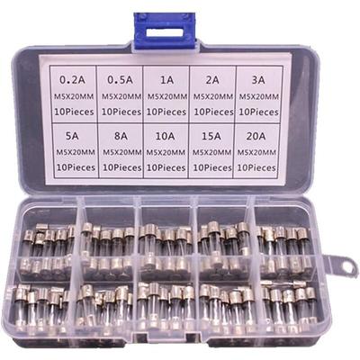 100 Glassicherungen 5 x 20 mm im Karton. Sicherung 0,2 A 20 A. Glassicherung 5 x 20 mm Image