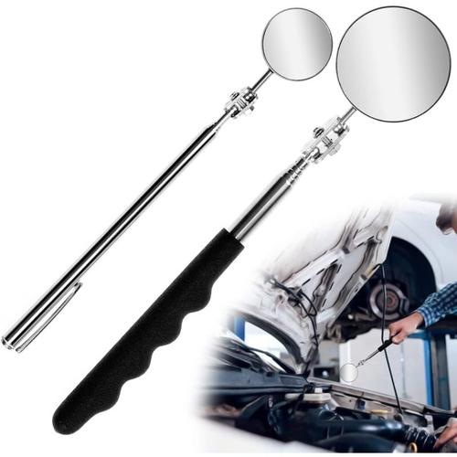 2 Pièces Miroirs D'inspection Télescopiques, Miroir Télescopique de Voiture Rond, Miroir
