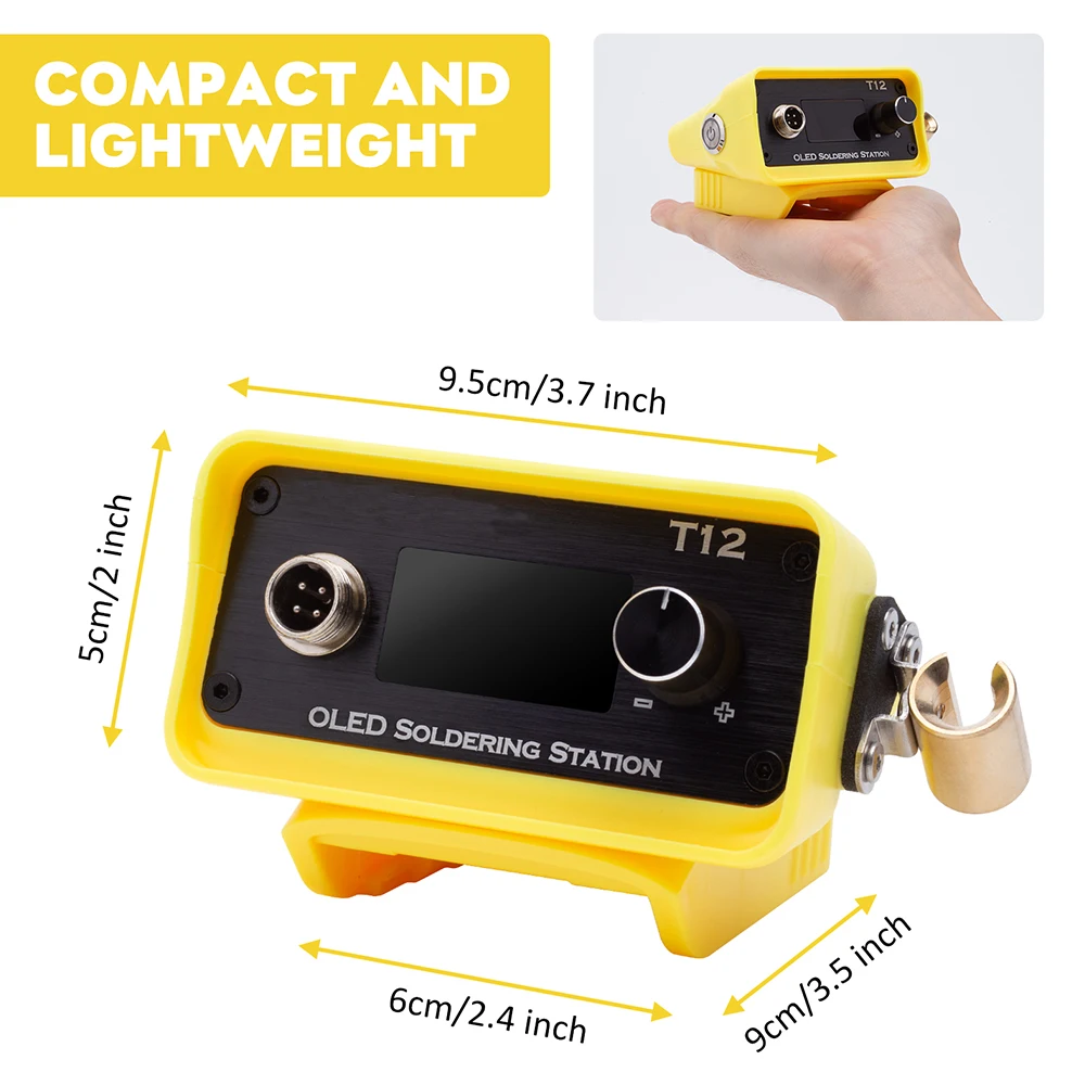 OLED Schnellheizung T12 Lötkolbenstation Einstellbare Schweißstation für DeWalt 18V Li-Ionen-Akku für DIY-Reparatur (KEINE Batterie). Image