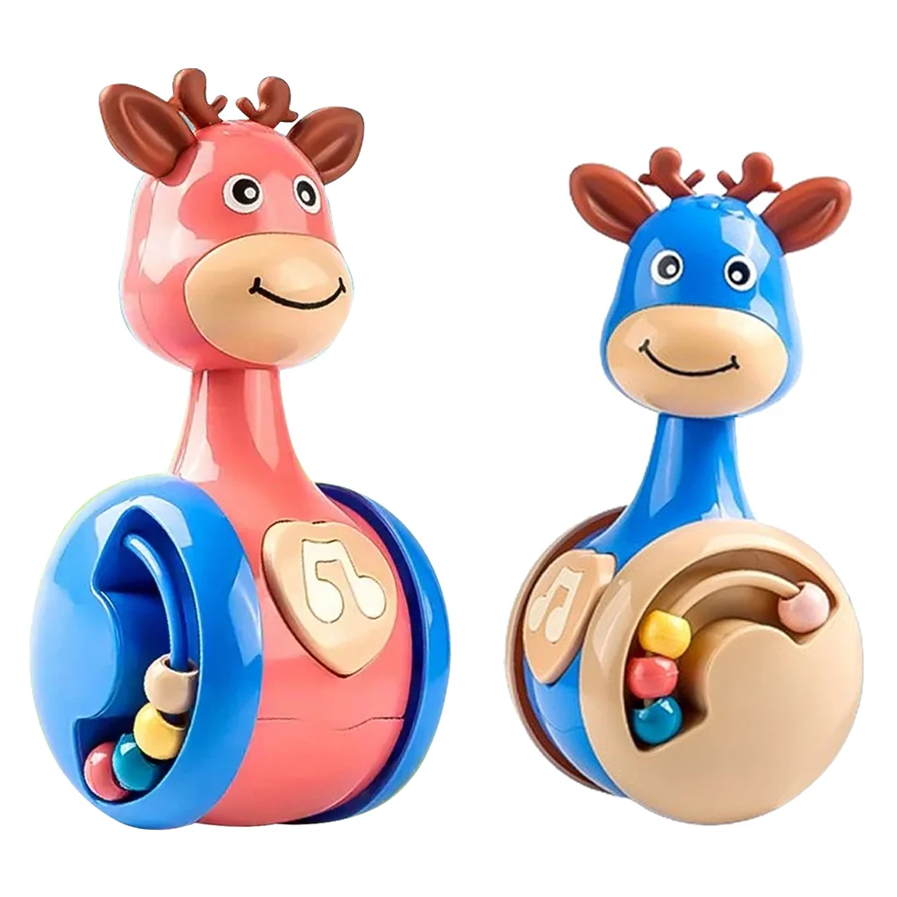 Baby Tumbler Rassel Schiebe Deer Lernen Bildung Spielzeug Neugeborenen Beißring Säuglings Hand Glocke Mobile Presse Quietschende Roly-Poly Spielzeug Image