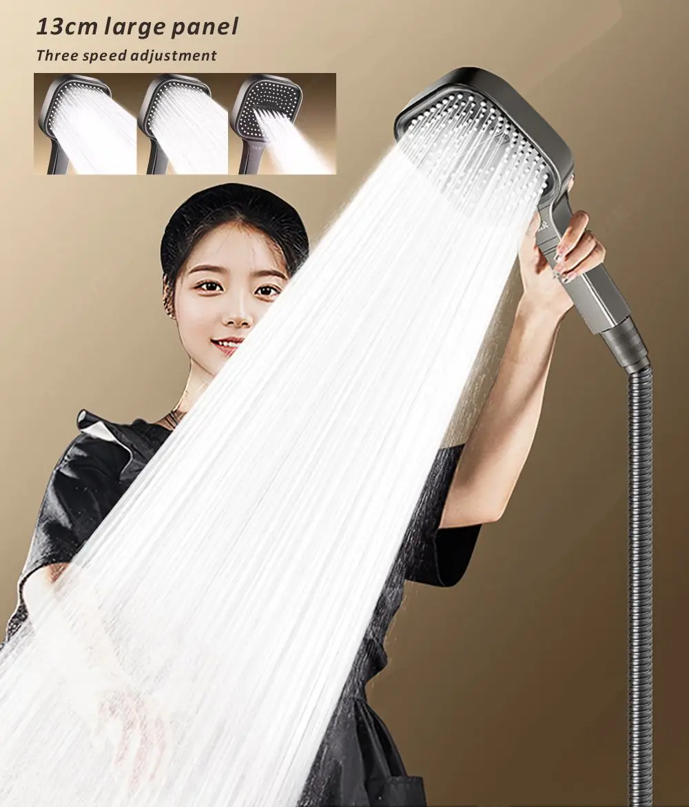 Neue 13 CM Große Panel 3 Modi Einstellbar Hause Dusche Kopf Hochdruck Massage Duschkopf Filter Element Bad Zubehör
