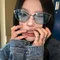 Sonnenbrille Modische amerikanische Retro-Sonnenbrille UV-beständig Hot Girl Sonnenbrille Metall-Sonnenbrille Süße coole Brille