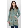 Fleecejacke DEPROC ACTIVE "Patchwork NUNAVUT LONG WMN", Damen, Gr. 50 (XL), grün (moos), 100% Baumwolle, casual, Langarm, Jacken, auch in Großen Größen erhältlich