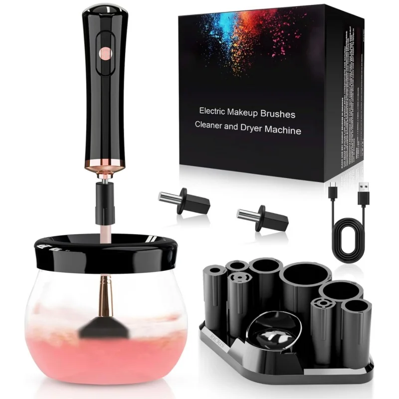 Elektrischer Make-up-Pinselreiniger und Trockner, automatischer Kosmetikpinselreiniger, Entfernungswerkzeug, superschnelle Reinigung und Trocknung Image