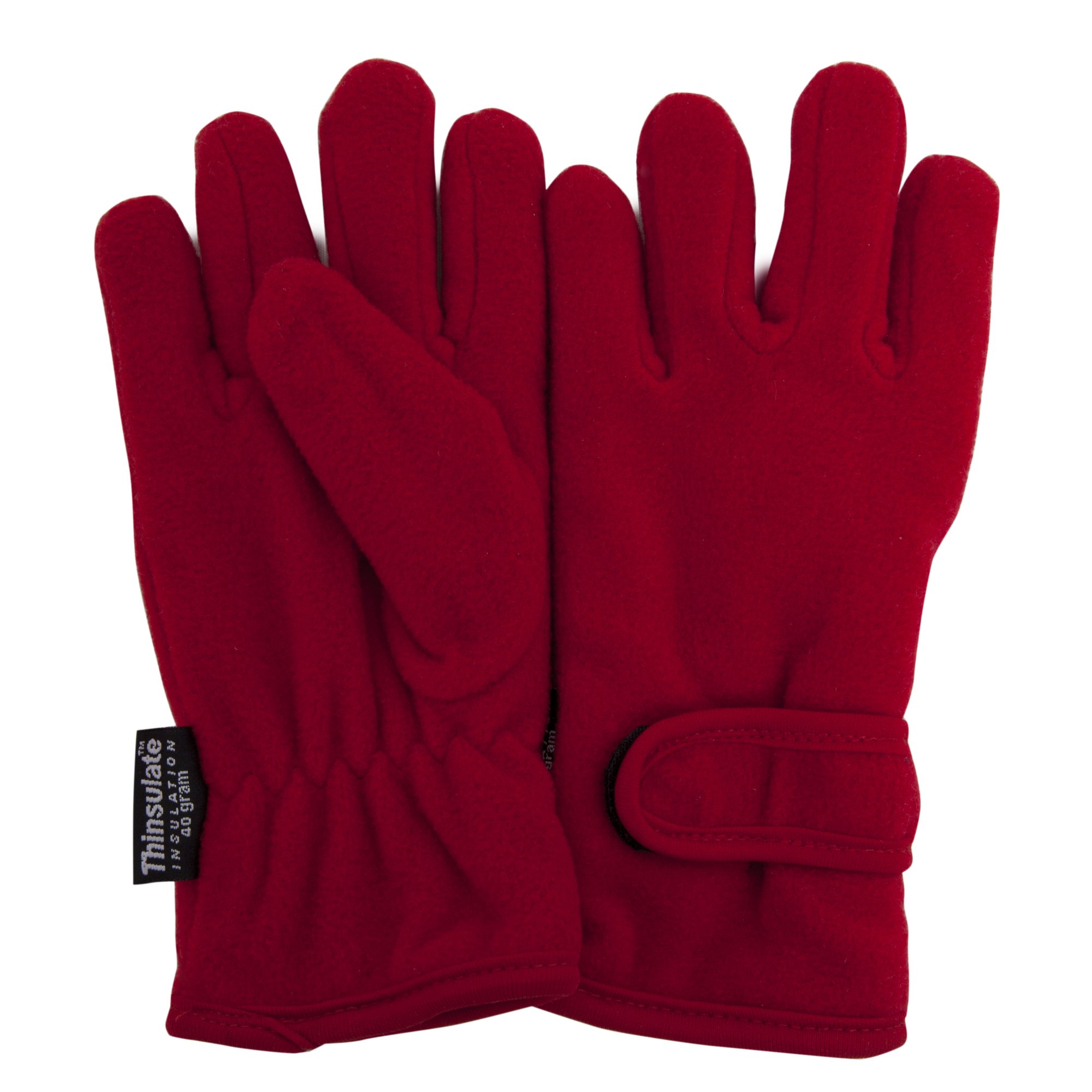 FLOSO Mädchen Kinder/Kinder einfache thermische Thinsulate Fleece Handschuhe (3M 40g) (Rot) Image