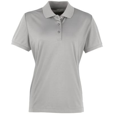 Premier Damen Coolchecker Piqué Polo-Shirt / Polohemd, Kurzarm (Silber) Image