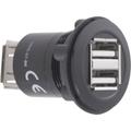 Tru Components - USB-07-BK Presa usb Presa, Adattatore 2 x presa usb tipo a su 2 x prese usb tipo a