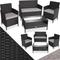 Tectake - Set da giardino in rattan Madeira - arredo giardino, mobili da giardino, salotto da