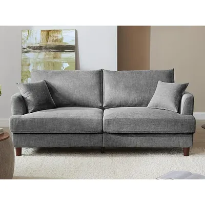 81" 3 Seater Couch, Includes 2 Matching Pillows, Removable & Machine-Washable Covers, Spring-Loaded