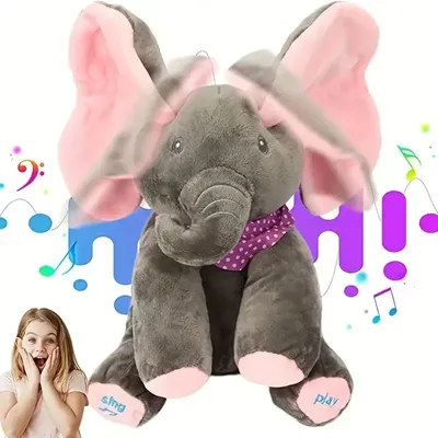 New Hide-and-seek Elephant Plush Toy Baby Hide-and-seek Game Toy Singing Interactive Musical Toys