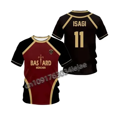 Jersey Futsal Football Motif VL Replika Blue Lock Anime Bastard Munchen Summer Custom Men Women
