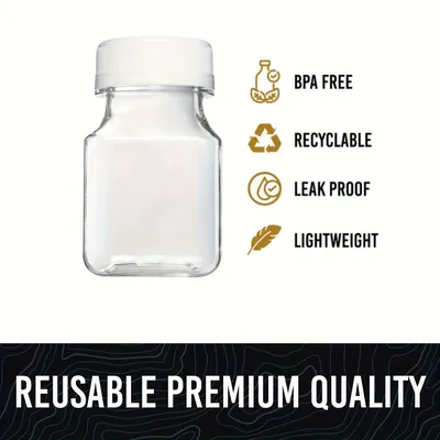 Bottles For Liquids - Ginger Shot Bottles With Caps, Wellness Juice Shot Drink Containers For