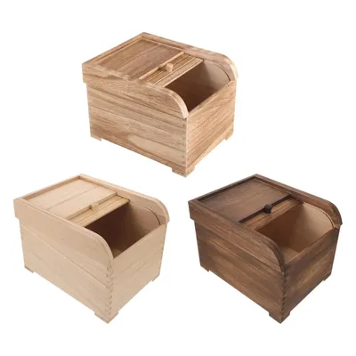 Rice Storage Container Dry Storage Rice Container Box Rice Dispenser Wood Food Container for Cereal