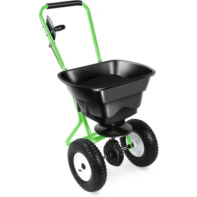 Walk-Behind Broadcast Spreader, 80LBS Capacity Fertilizer Spreader for Salt, Ice Melt, Grass Seed,