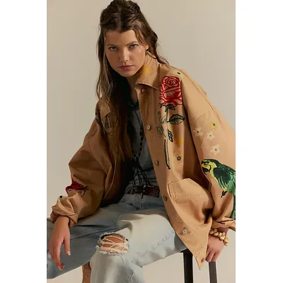 Charm Me Chore Jacket by We The Free at Free People in Macaroom, Size: Medium