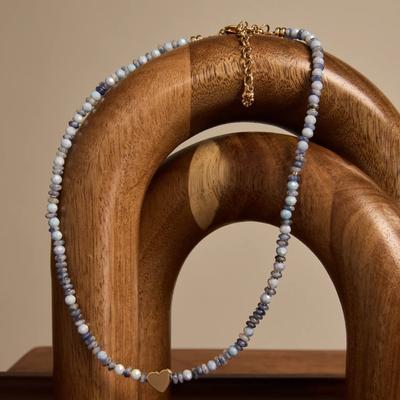 Lucky Brand Blue Beaded Stretch Necklace - Women's Ladies Accessories Jewelry Necklace Pendants in Gold